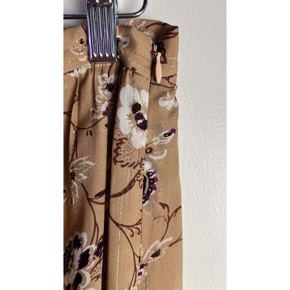 ULLA JOHNSON Torrie beige Silk Floral Print Asymmetrical Hem Midi Skirt Size 6 - Picture 11 of 15